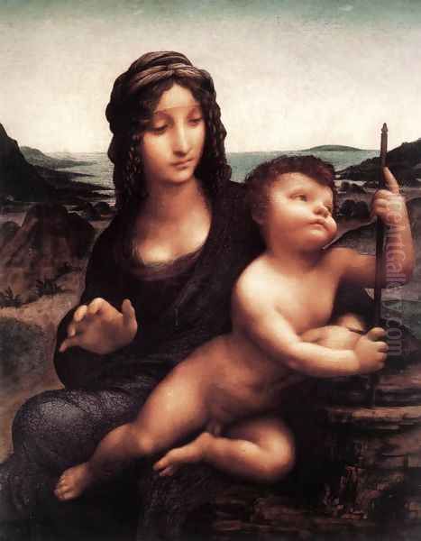 Madonna with the Yarnwinder after 1510 Oil Painting by Leonardo Da Vinci