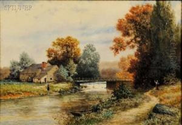 House On The River Oil Painting by Milton H. Lowell