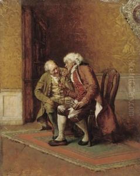 Old Friends Oil Painting by Wilhelm Lowith