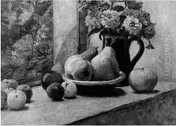 Nature Morte Aux Fruits Et Fleurs Oil Painting by Emma Lowstadt-Chadwick