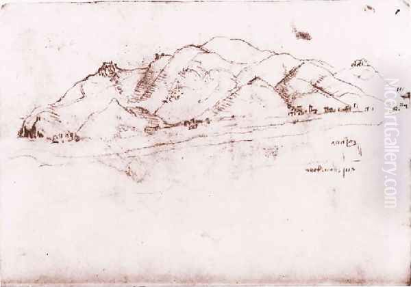 Landscape Near Pisa Oil Painting by Leonardo Da Vinci