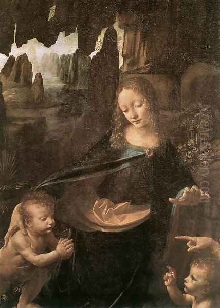 Virgin of the Rocks (detail 1) 1483-86 Oil Painting by Leonardo Da Vinci