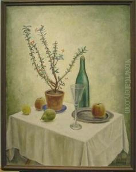 Still Life With Christusdoorn Oil Painting by Adriaan Lubbers