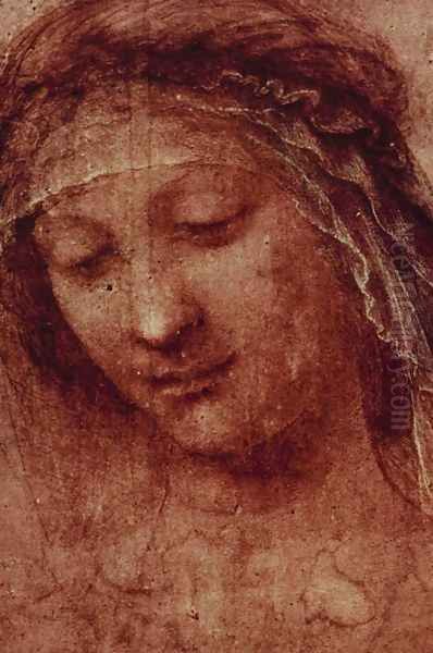 Study of a Woman's Head Oil Painting by Leonardo Da Vinci