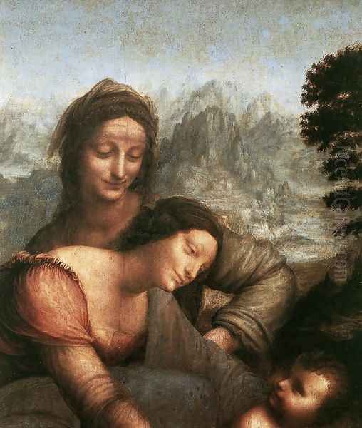 The Virgin and Child with St Anne (detail 1) c. 1510 Oil Painting by Leonardo Da Vinci