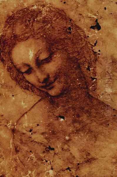 Head of Leda 2 Oil Painting by Leonardo Da Vinci