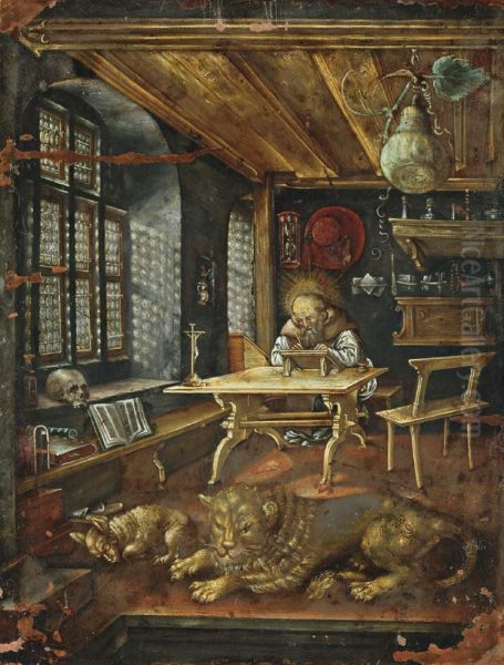 Saint Jerome Dans Son Atelier Oil Painting by Albert Durer Lucas