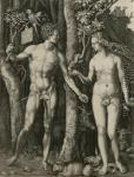 Adam And Eve Oil Painting by Albert Durer Lucas