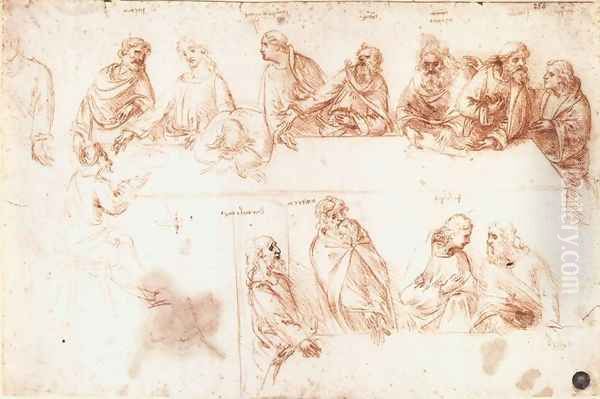 Study for the Last Supper 3 Oil Painting by Leonardo Da Vinci