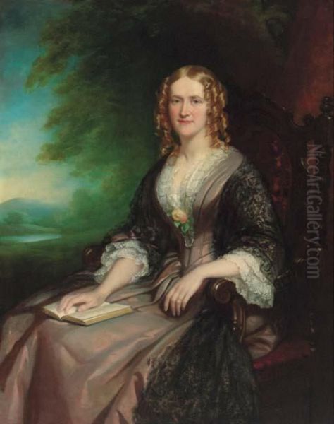 Portrait Of Mrs Acton Tindal Oil Painting by John Lucas