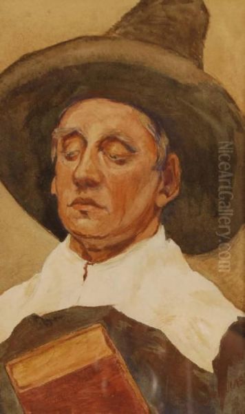 Study Of A Puritan Oil Painting by John Seymour Lucas