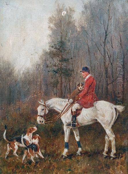 Second Horseman And Terrier Oil Painting by Henry Frederick Lucas-Lucas