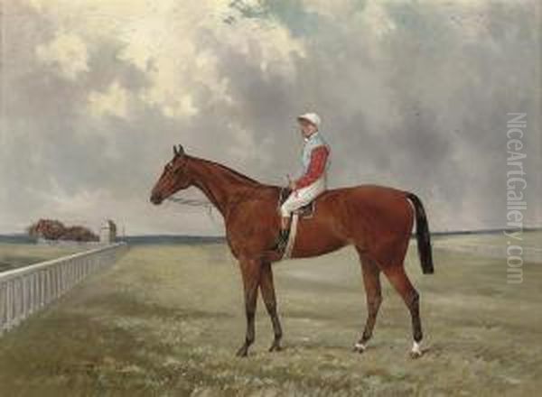 Isinglass With Tommy Loates Up, On A Race Course Oil Painting by Henry Frederick Lucas-Lucas