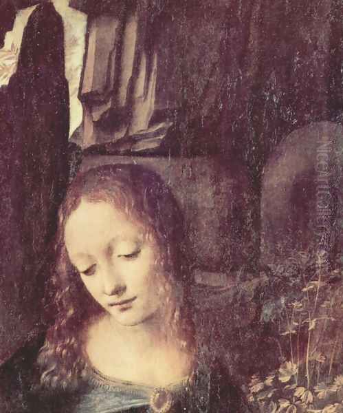 Virgin of the Rocks (detail) 5 Oil Painting by Leonardo Da Vinci