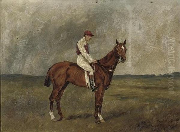 A Racehorse With A Jockey Up Oil Painting by Henry Frederick Lucas-Lucas