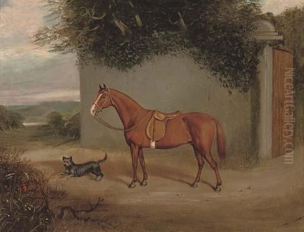 A Chestnut Hunter In A Stable Oil Painting by Henry Frederick Lucas-Lucas