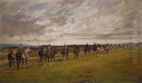 Morning Exercise, Newmarket Oil Painting by Henry Frederick Lucas-Lucas