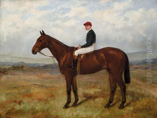 Portrait Of Jerry M With Ernie Piggott Up Oil Painting by Henry Frederick Lucas-Lucas