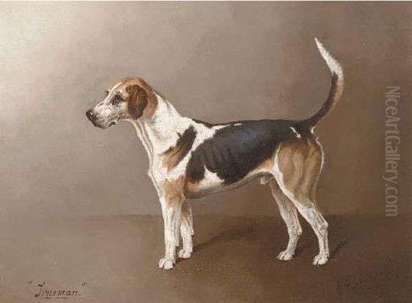 Holderness Trueman, A Beagle Oil Painting by Henry Frederick Lucas-Lucas