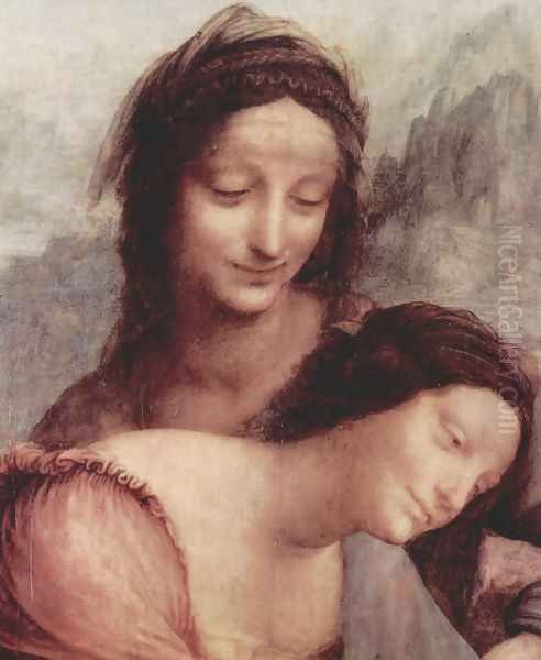 The Virgin and Child with St Anne (detail) Oil Painting by Leonardo Da Vinci