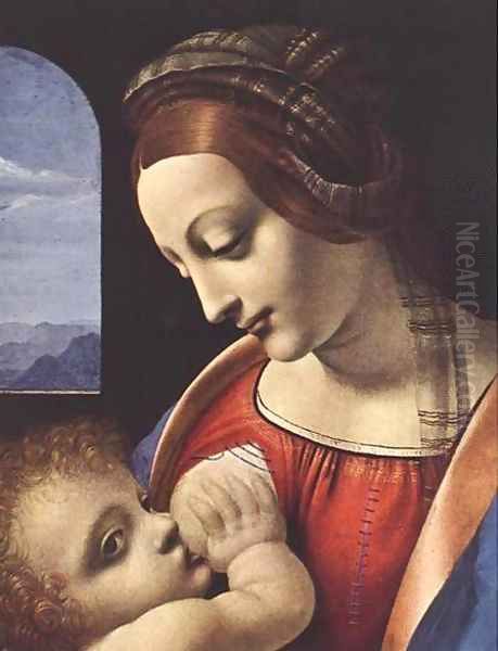 Madonna Litta detail 1 Oil Painting by Leonardo Da Vinci