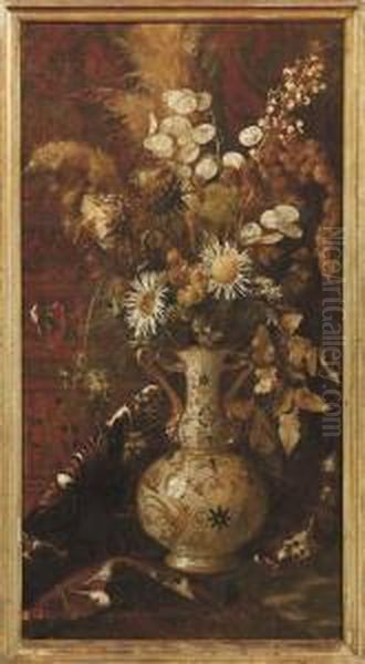 Vaso Di Deruta Con Fiori Secchi Oil Painting by Giorgio Lucchesi