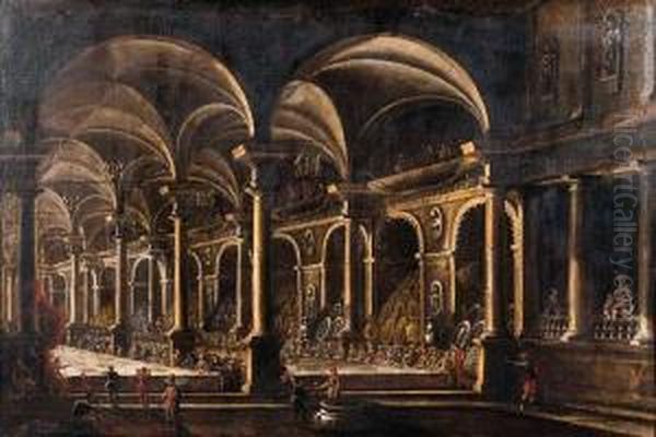 Il Convito Di Baldassare Oil Painting by Ascanio Luciani