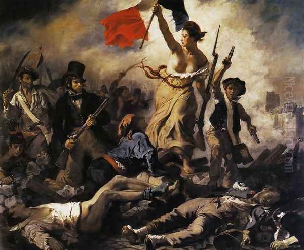 Liberty Leading the People (28th July 1830) 1830 Oil Painting by Eugene Delacroix