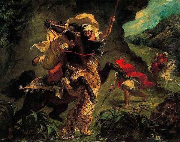 Tiger's hunt Oil Painting by Eugene Delacroix