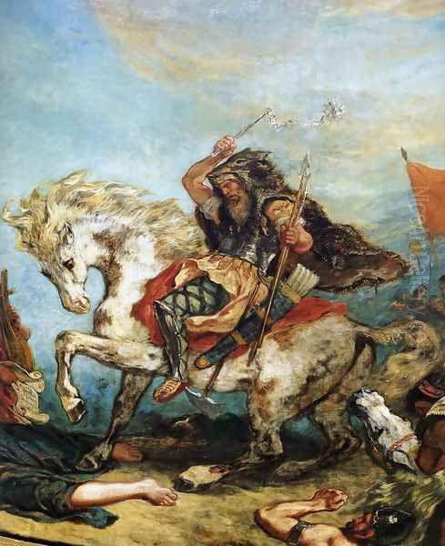 Attila and his Hordes Overrun Italy and the Arts (detail) 1843-47 Oil Painting by Eugene Delacroix