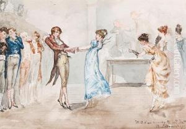 The Regency Dance; The Juggler Oil Painting by Albert Ludovici