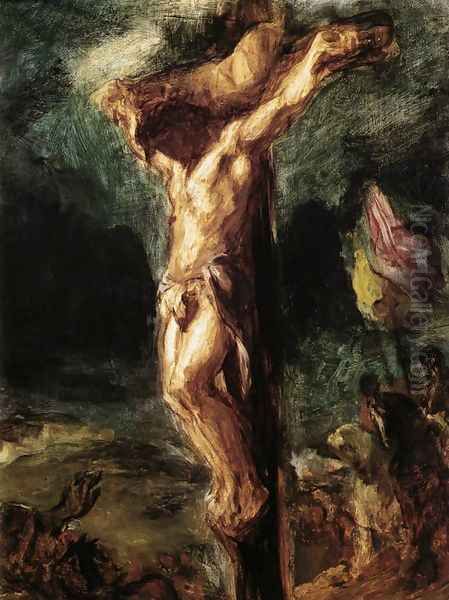 Christ on the Cross (sketch) 1845 Oil Painting by Eugene Delacroix