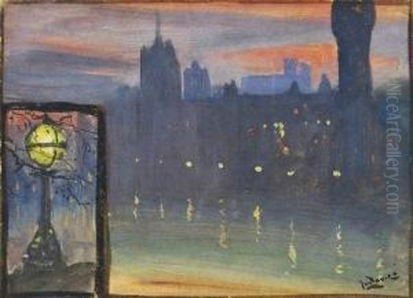 Houses Of Parliament Oil Painting by Albert Ludovici