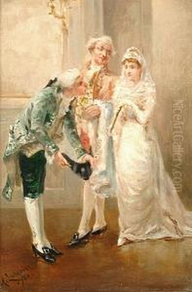 Presenting The Bride Oil Painting by Albert Ludovici