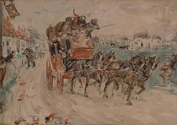 David Copperfield Going To Yarmouth. Oil Painting by Albert Ludovici