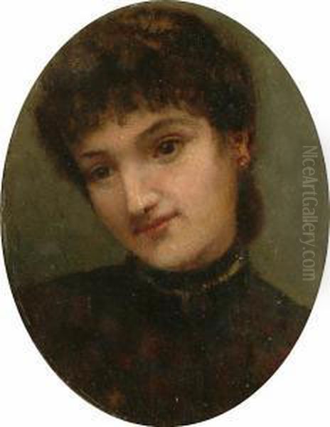 Portrait, Bust Length Of A Lady Oil Painting by Albert Ludovici