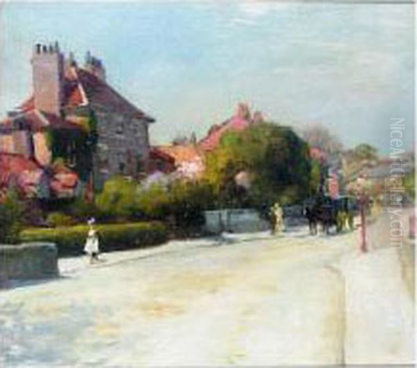 Study Of Street In York Oil Painting by Albert Ludovici