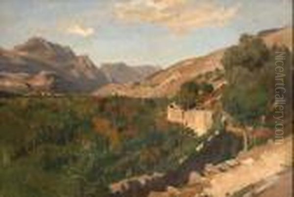 Veduta Di Torbole Oil Painting by Carl Julius Ludwig