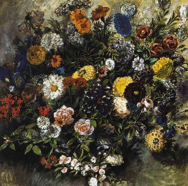 Bouquet of Flowers 1849-50 Oil Painting by Eugene Delacroix