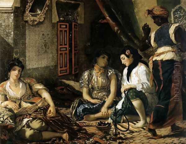 The Women of Algiers 1834 Oil Painting by Eugene Delacroix