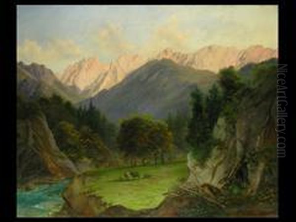 Das Kaisergebirge Oil Painting by Michael Lueger