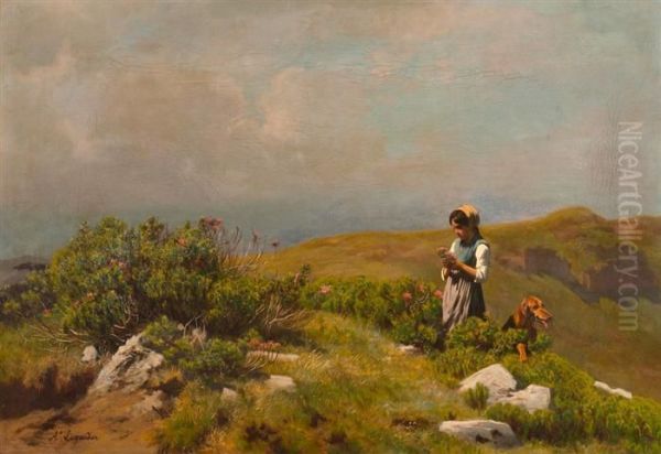 Alpine Girl. Oil Painting by Albert Lugardon