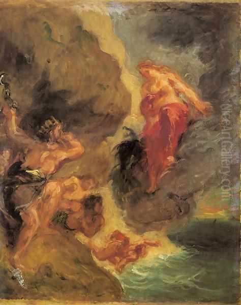 Winter -- Juno and Aeolus Oil Painting by Eugene Delacroix