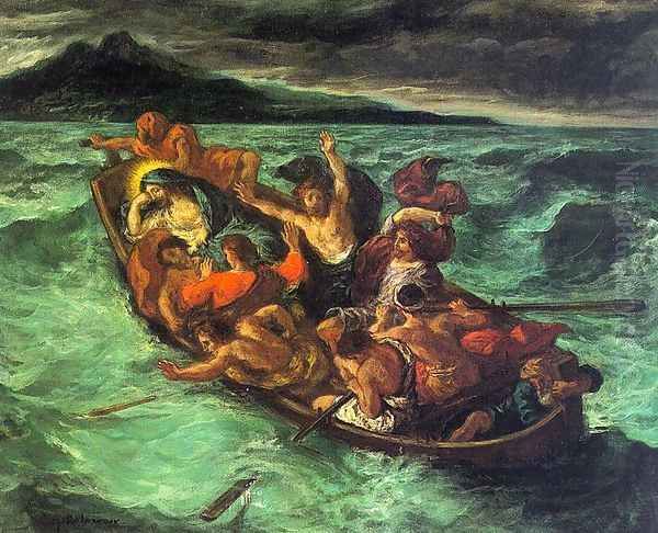 Christ on the Lake of Gennesaret Oil Painting by Eugene Delacroix