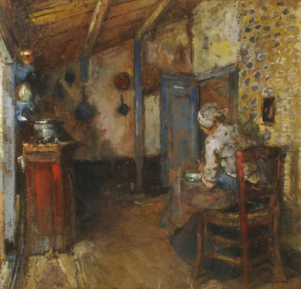 Dans La Cuisine Oil Painting by Ferdinand Jean Luigini