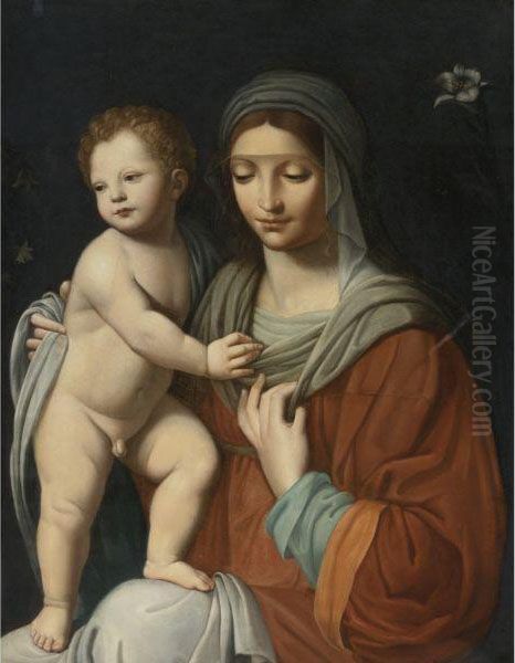 Virgin And Child Oil Painting by Bernardino Luini