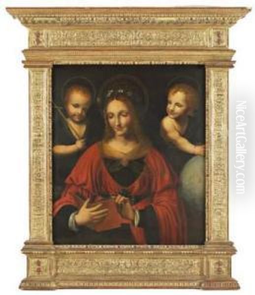 La Vierge Avec Jesus Enfant Et Saint Jean Baptiste Oil Painting by Bernardino Luini