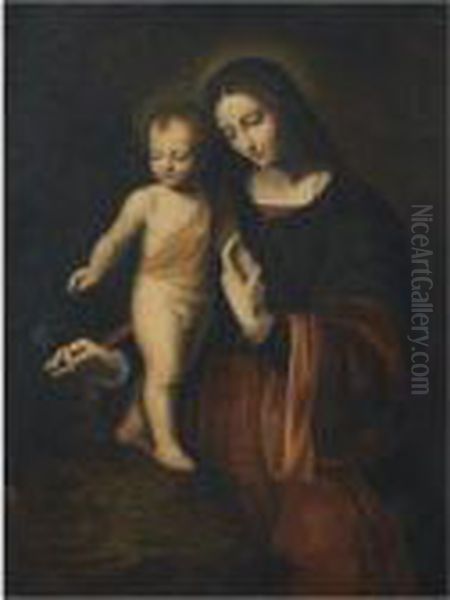 The Virgin Of The Columbine Oil Painting by Bernardino Luini