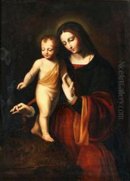 Maria Mit Jesuskind. Oil Painting by Bernardino Luini