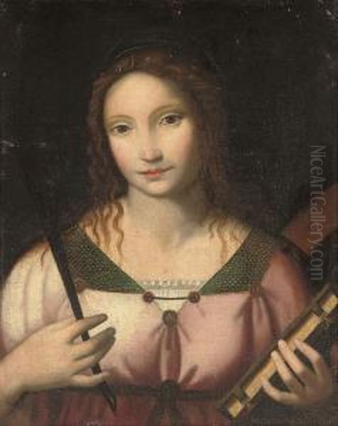 Saint Catherine Of Alexandria Oil Painting by Bernardino Luini